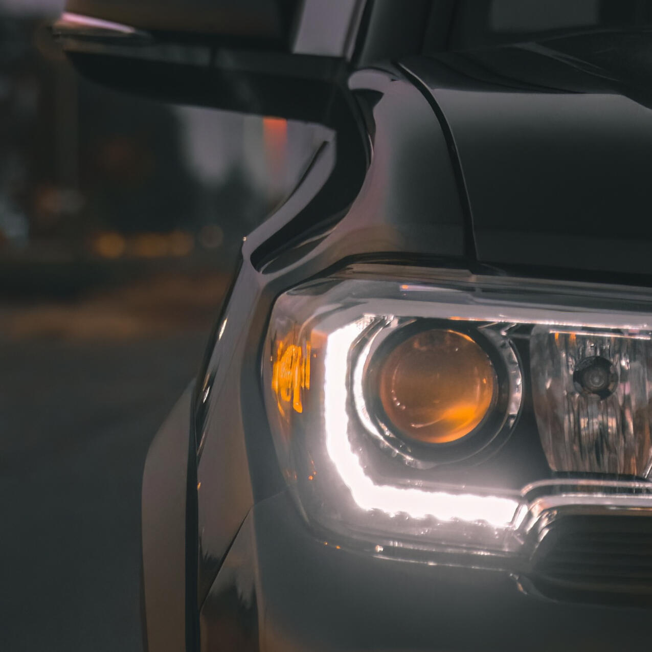 Tacoma Headlight A detail shot of the right headlight of a 2022 Toyota Tacoma